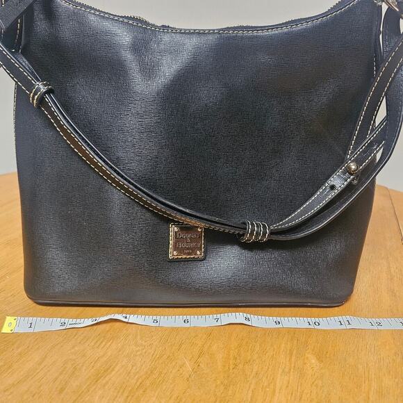 Dooney & Bourke Medium Hobo Shoulder Handbag Crossbody Purse Black Leather - Picture 3 of 7